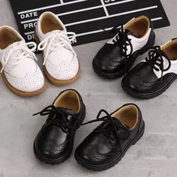 

Spring Autumn Boy's Girl's Shoes With Rubber Wear-resistant Soles,Children's Leather Waterproof Low Band Round Toe Shoes