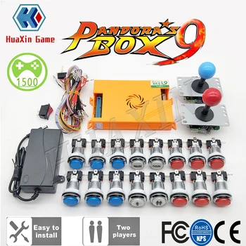 

2 Player Original Pandora Box 9 Kit Copy SANWA Joystick,Chrome LED Push Button for DIY Arcade Machine Home Cabinet with Manual