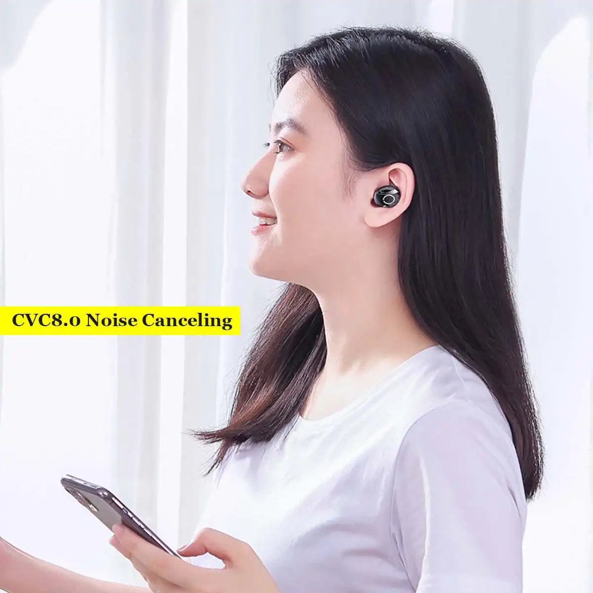 Bluetooth сенсорные наушники Беспроводная стереогарнитура холодный светильник светодиодный дисплей 4000 мАч зарядная коробка шумоподавление IPX7 водонепроницаемый