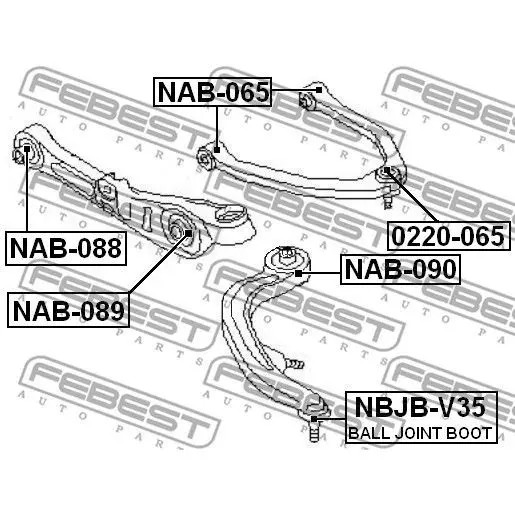 Опора шароавая INFINITI G35/350Z 02 07 пер.верх. FEBEST 0220 065|Детали амортизаторов| |