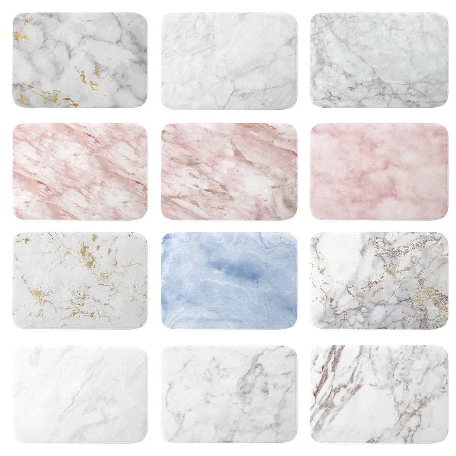 40x60cm Bath Mat Nordic Style Gold Marble Texture Welcome Floor Mats
Anti-slip Outdoor Rugs Flannel Front Door Mats