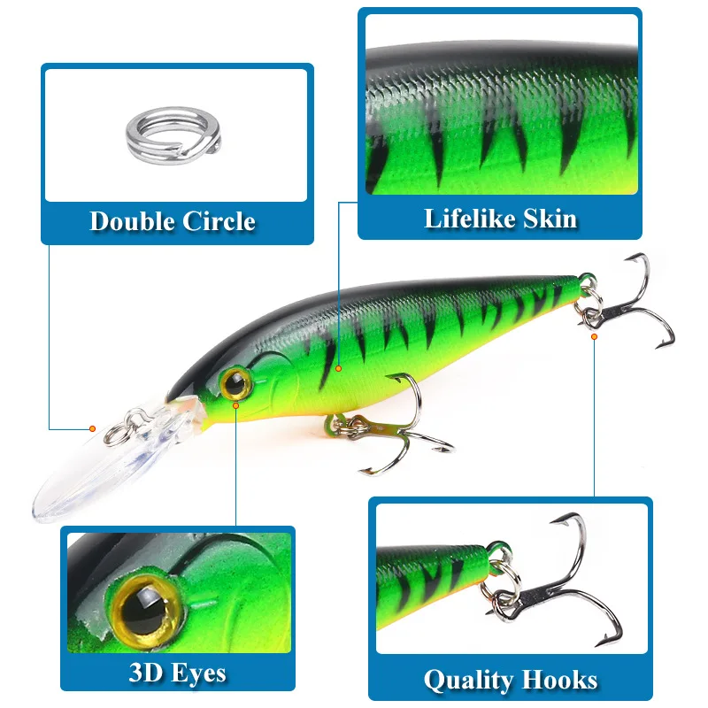 1 шт., рыболовные приманки, 11 см/12 г, Topwater Popper Bait10, цветные жесткие приманки, Искусственные воблеры, пластиковые рыболовные снасти с 6# крючками