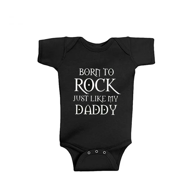 Боди для новорожденных с надписью «Born To Rock Just Like My Daddy»; Комбинезон для маленьких мальчиков; хлопковый комбинезон для девочек; Детский комбинезон; одежда