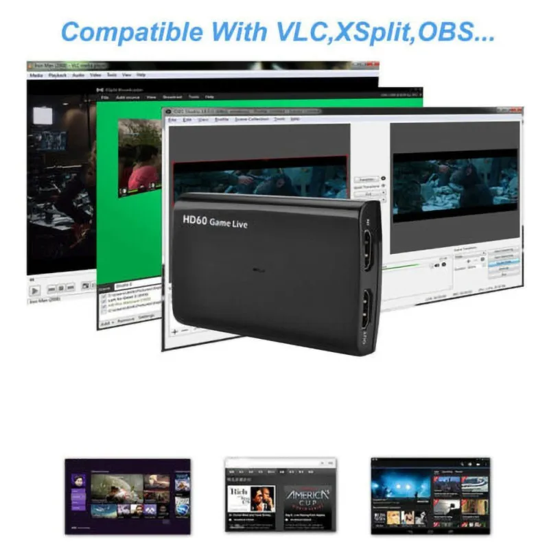 USB 3.0 HDMI Game Capture Card Full HD 1080p 60FPS Video To Live Streaming