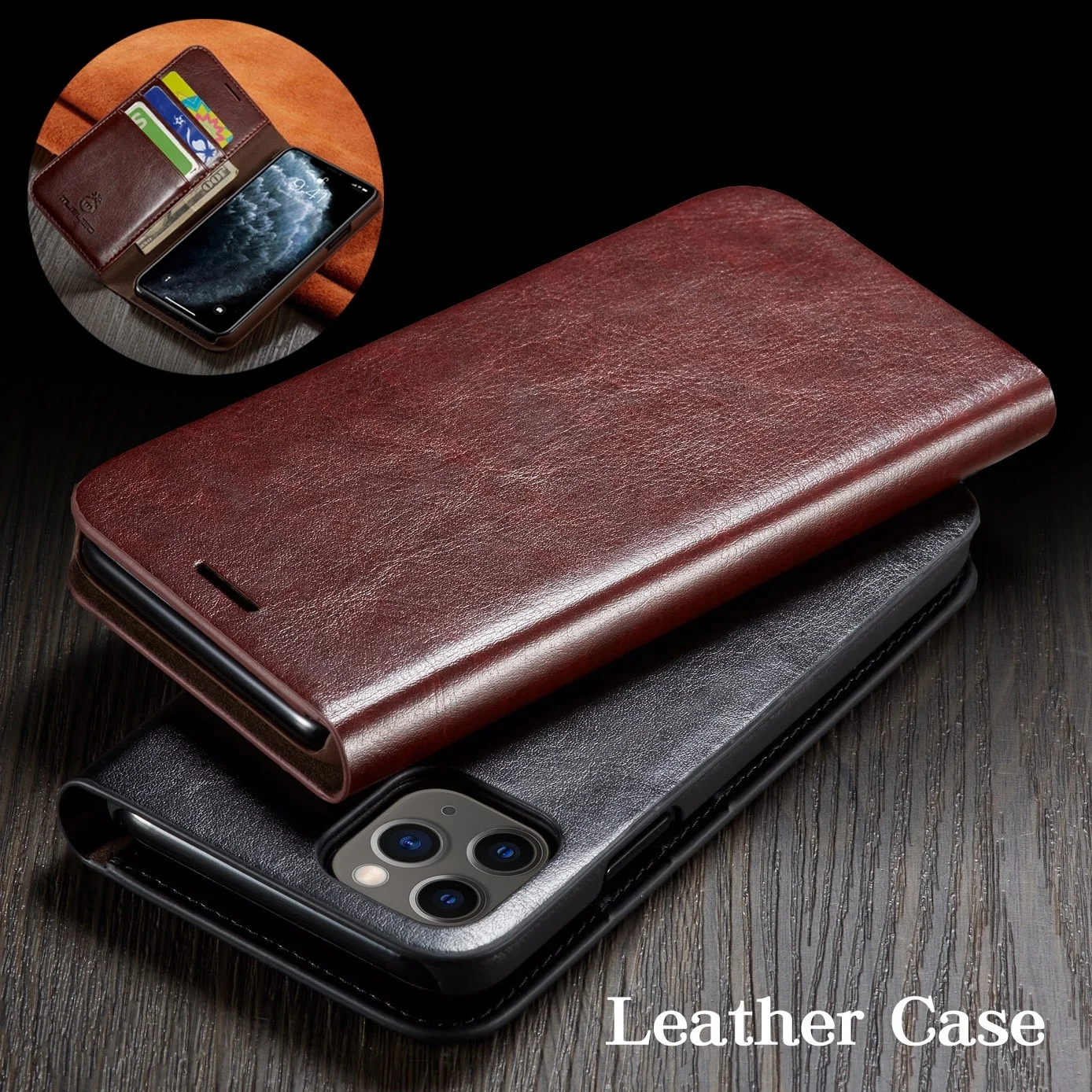 

Luxury Leather Wallet Case For iPhone 11/ 11 Pro/ 11 Pro Max Card Vintage Book For iPhone XS MAX/XR /Xs/X/8/8Plus/7/7Plus/6s