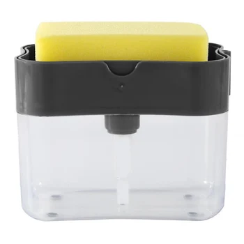 

2 in 1 pump type soap dispenser sponge tank for household kitchen scrubber holder box