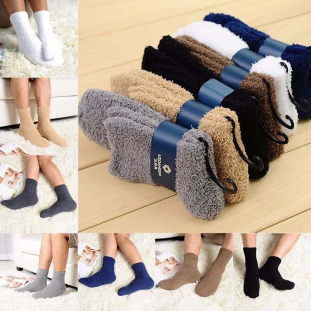 

Hot sale Comfortable Extremely Cozy Pure Cashmere Socks Men Women Winter Warm Sleep Bed Floor Home Fluffy Solid color Keep warm