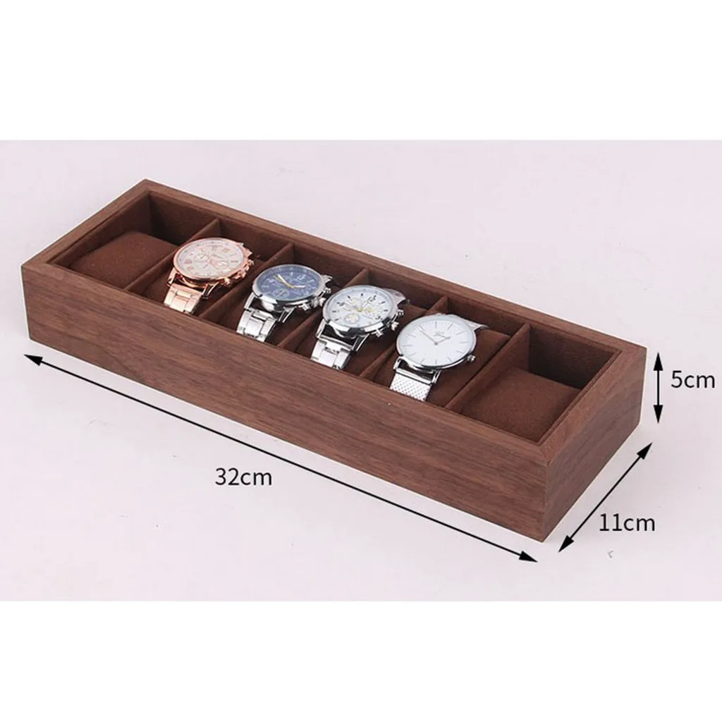 Wooden Watch Box Case Display Tray w/ Cushion Jewelry Organizer 6/12/18 Slots
