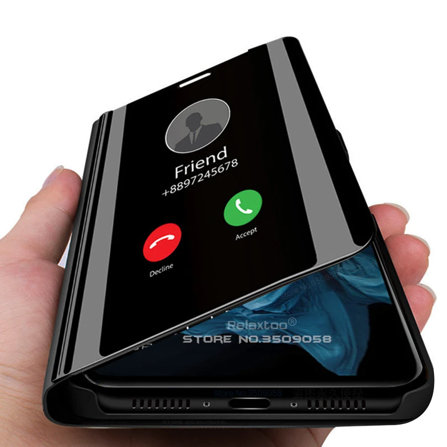 

stand case on honor 20 protective shell cover for huawei honor 20 pro 10 lite smart mirror flip case honer 10lite light 10i i10