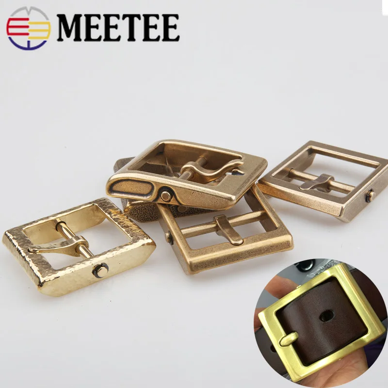 Meetee 1pc ID40mm Pure Copper Brass Belt Buckle Head Detachable Retro Pin Buckles DIY LeatherCraft Belts Decor Accessories YK156 | Дом и сад