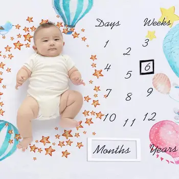 

Newborn Infant Flannel Blanket Balloon Background Cloth Photography Props