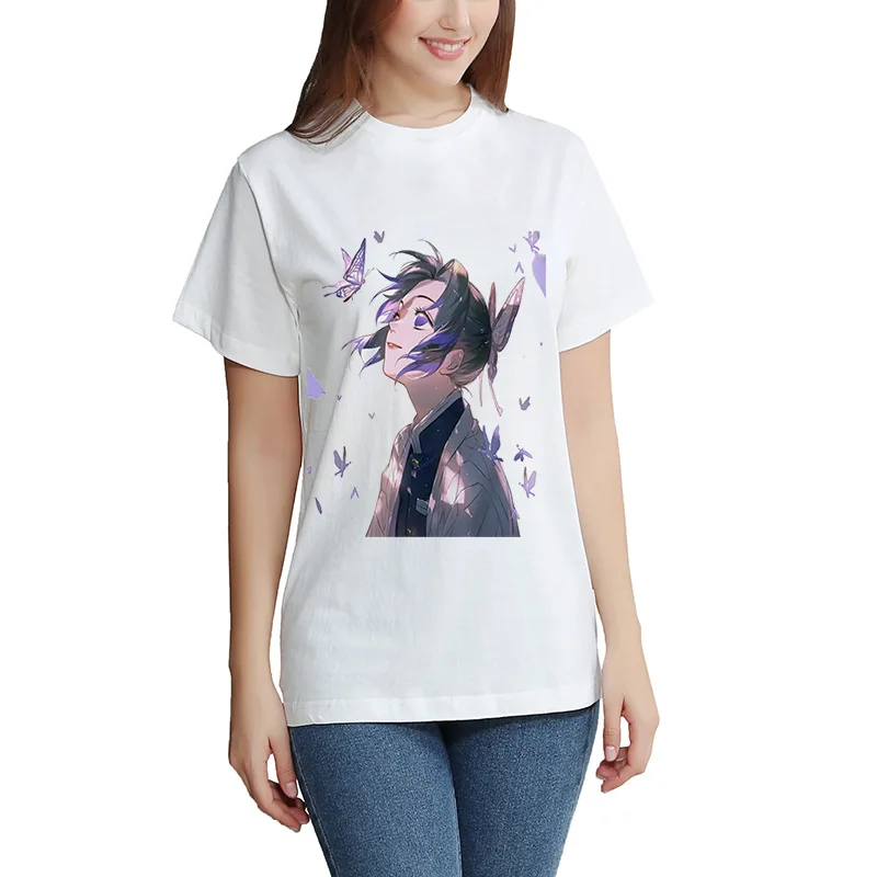 Kimetsu No Yaiba T-shirt Short Sleeve Men's And  Women's Tees Tops Kids Demon Slayer Oversized T Shirt DIY Photo Log Customized