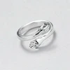 hot new 925 sterling silver European and American jewelry love hug ring retro fashion tide flow open ring GN601 ► Photo 3/5