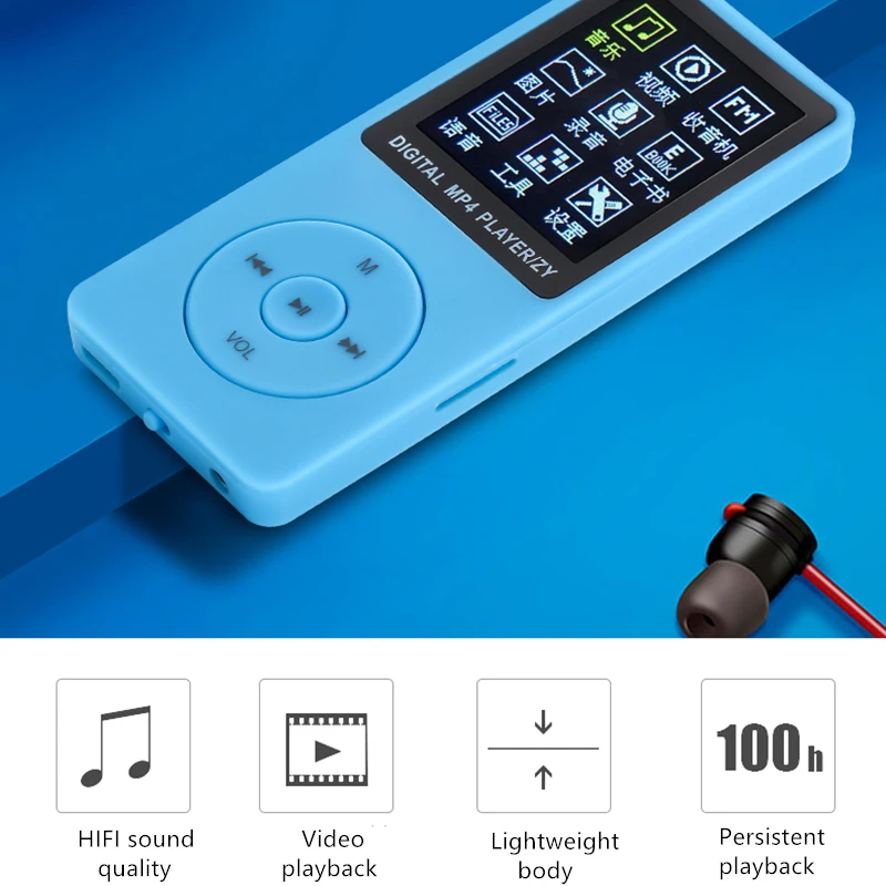 ZY418 спортивный мини MP3 MP4 HIFI музыкальный плеер мини Walkman для студентов 1,8 дюймов Поддержка TF TXT электронная книга FM рекордер видео