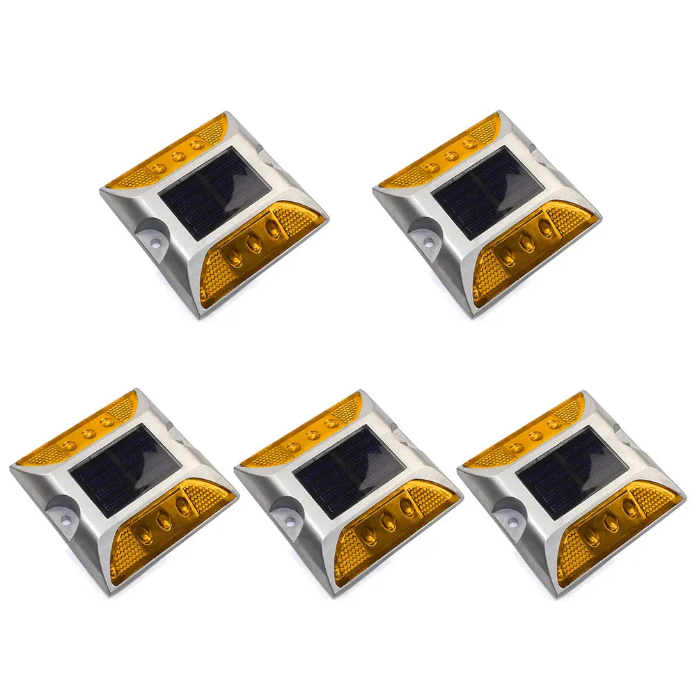 

Square Street Brick Outdoor Garden Warning Traffic Road Stud Light Solar Power Steady Path Deck Ground Pathway Lamp