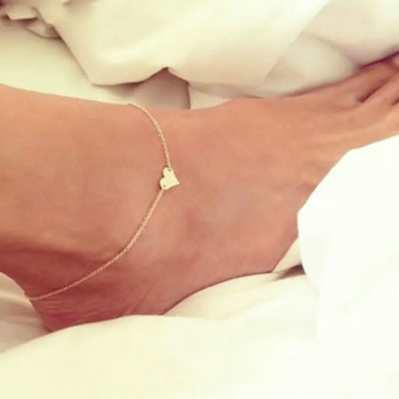 

New Heart Female Anklets Barefoot Crochet Sandals Foot Jewelry Leg New Anklets On Foot Ankle Bracelets For Women Leg Chain ns1