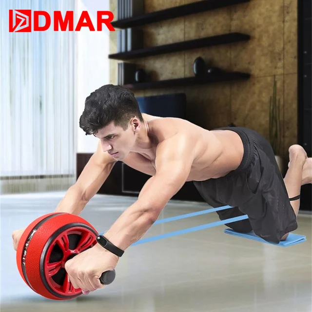 US $16.11 DMAR Silent TPR Abdominal Wheel Roller Trainer Fitness Equipment Gym Home Exercise Body Building Ab