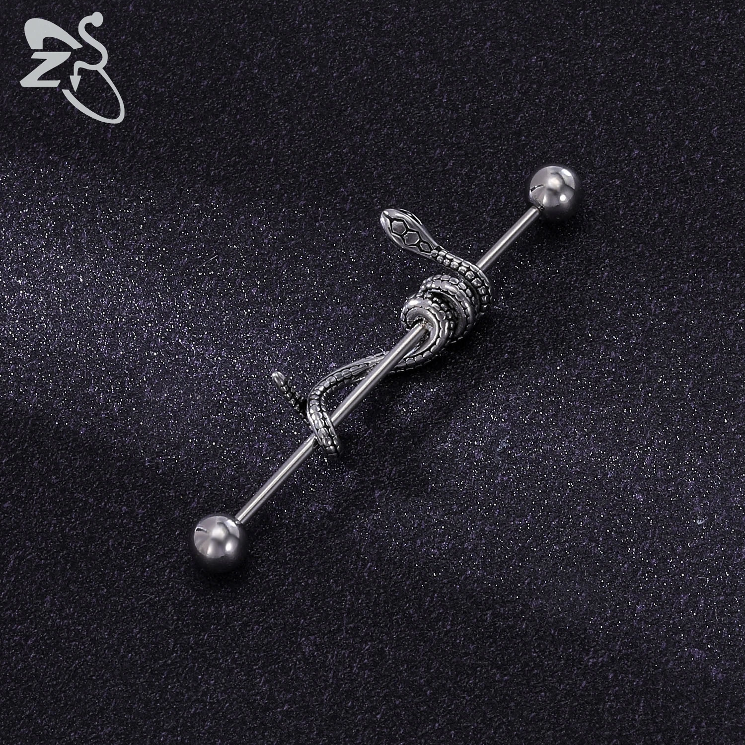 ZS 1 PC Colorful Stainless Steel Long Industrial Barbell Ring For Women Men 14g Snake Ear Tragus Helix Ear Piercing Body Jewelry