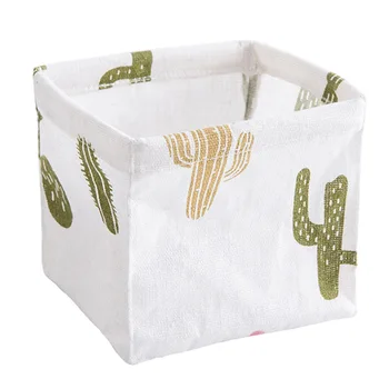 

Four Seasons Beautiful Cotton And Linen Desktop Storage Box Desk Stationery Storage Basket Dresser Cosmetic Debris Finishing Box