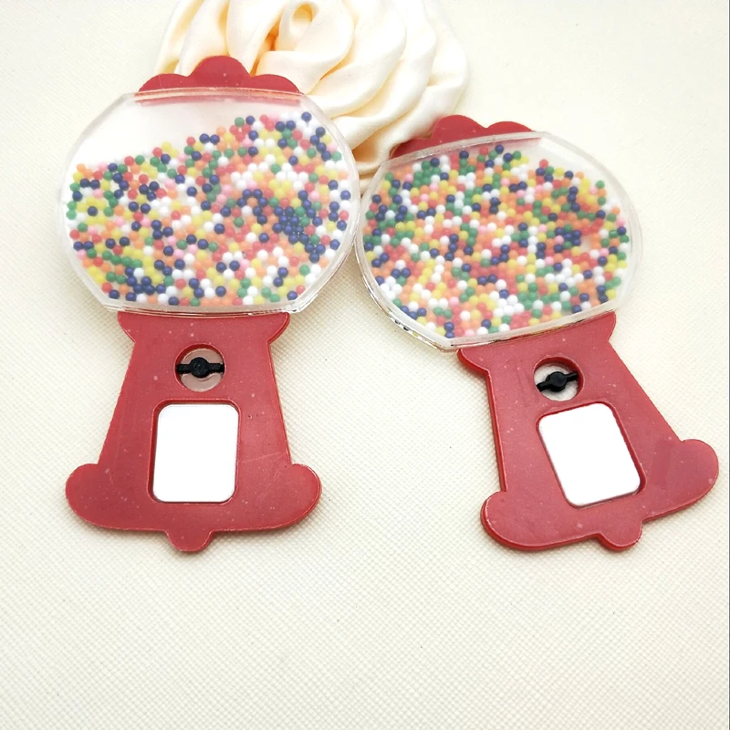 

97*59MM cartoon Candy Machine character shaker resin Fill With Beads for DIY Craft SKR56