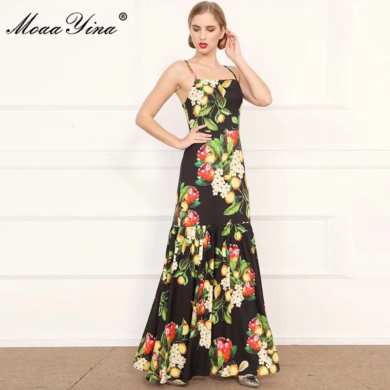 MoaaYina Fashion Designer dress Summer Women's