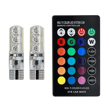 

T10 RGB LED Bulb Remote Control Automotive Courtesy Step Light Bulbs Replacement Car Interior/Map/Dome/Door Light