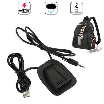 

USB Backpack USB Charging Interface Headphone Adapter USB External Charging Stand Double Head black audio adapter outdoor