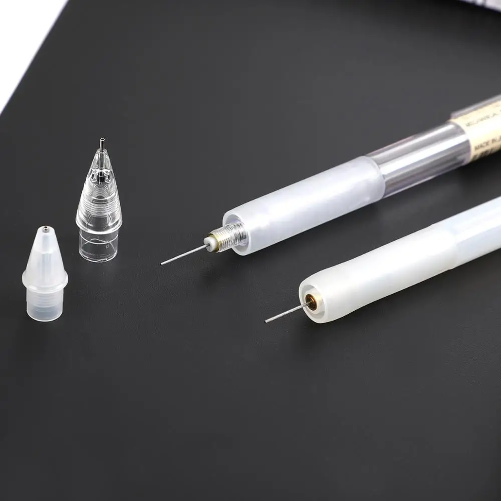 1 шт., японский механический карандаш MUJI, прозрачный белый пресс-зажим, 0,5 мм, карандаши, офисные принадлежности, школьные канцелярские принадлежности, poloden