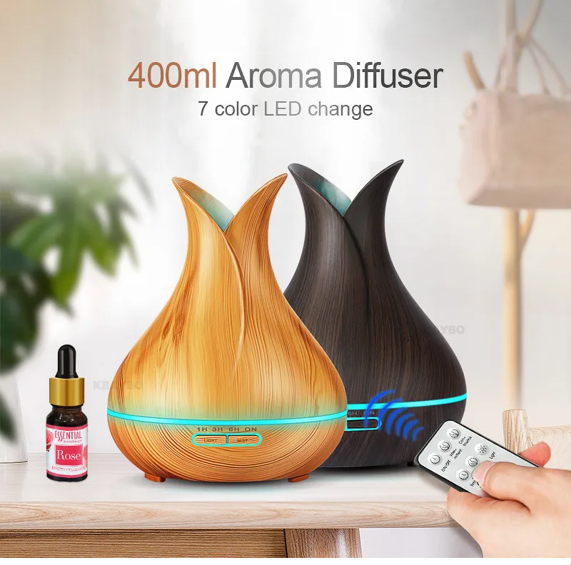 

Ultrasonic Air Humidifier electric Aroma air diffuser Essential Oil Diffuser Remote Control Mistmaker for home mist maker 400ml