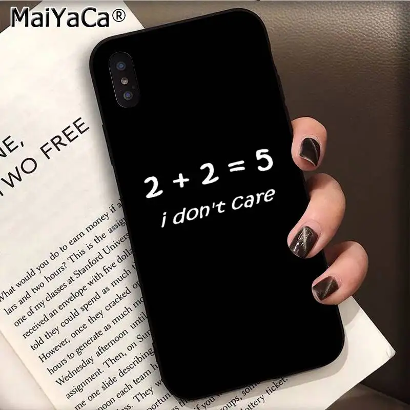 A14 MaiYaCa I don't care Text TPU Мягкий силиконовый чехол для телефона iPhone 11 pro XS MAX 8 7 6S Plus X 5 5S SE XR чехол - Цвет: A14