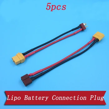 

5pcs RC Model DIY Power Connection Cable XT60 Plug to T Male/Female Connector Lipo Battery Charging Conversion Line 16AWG Wire