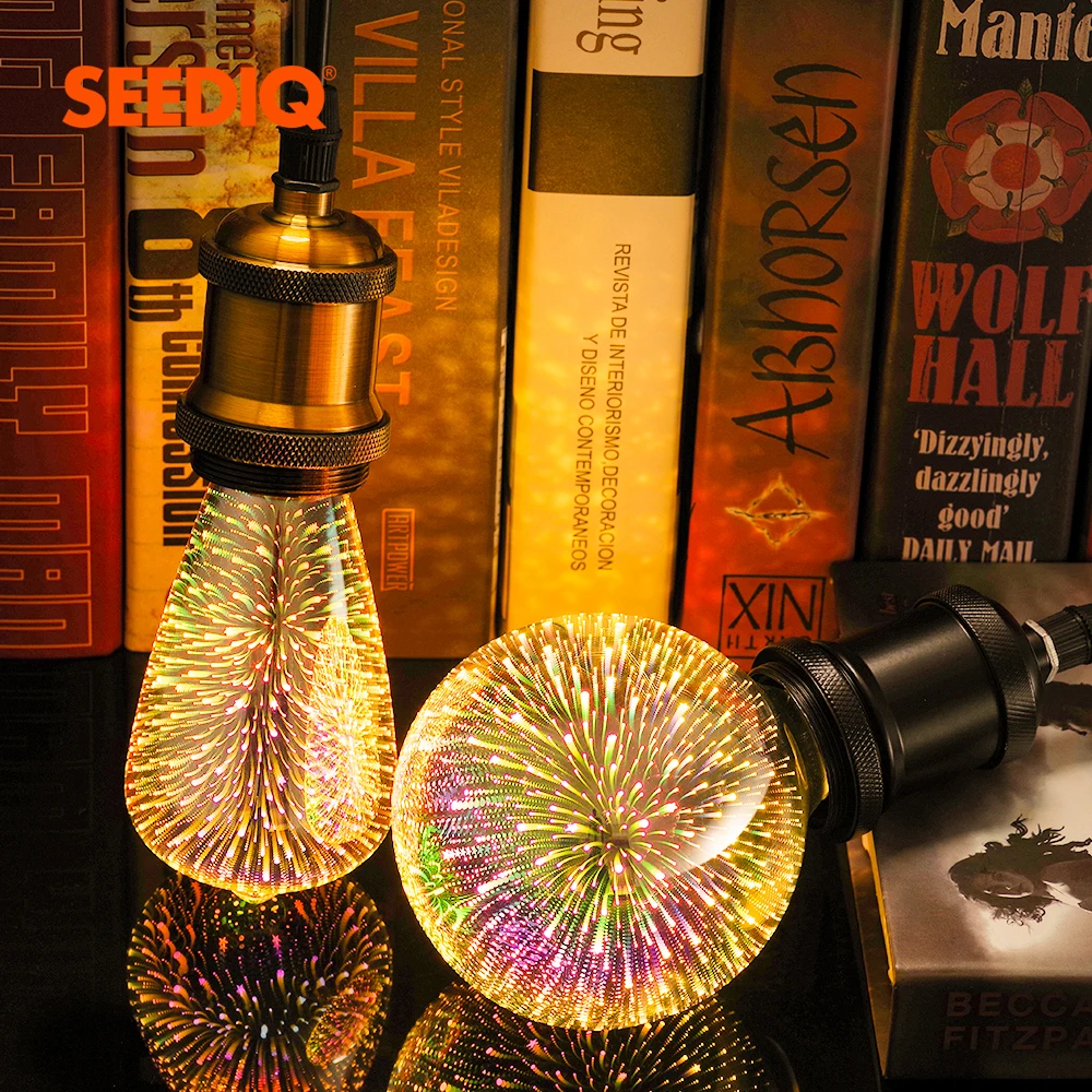 

3D Decoration Led Bulb E27 220v 110v Retro Light Bulb A60 ST64 G80 G95 G125 Holiday Lights Firework Novelty Lights Lamp