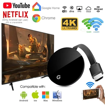 

5G WiFi Wireless Display Dongle TV Stick Full 1080P Chromecast HDMI Miracast DLNA TV Cast Display IOS/Android Chrome Google Home