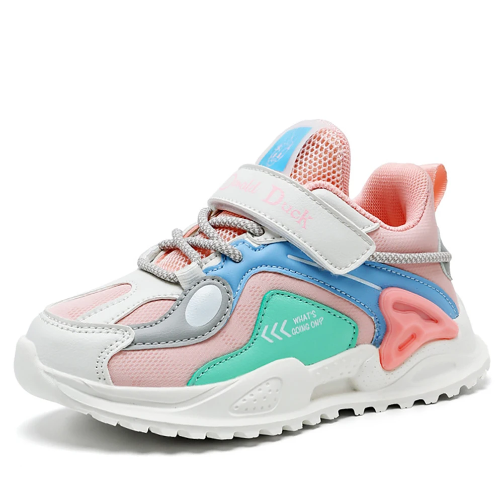 Disney Designer Students Casual Sneakers For Boys Girls Panelled Breathable Sports Shoes Children Donald Duck Basketball Shoes