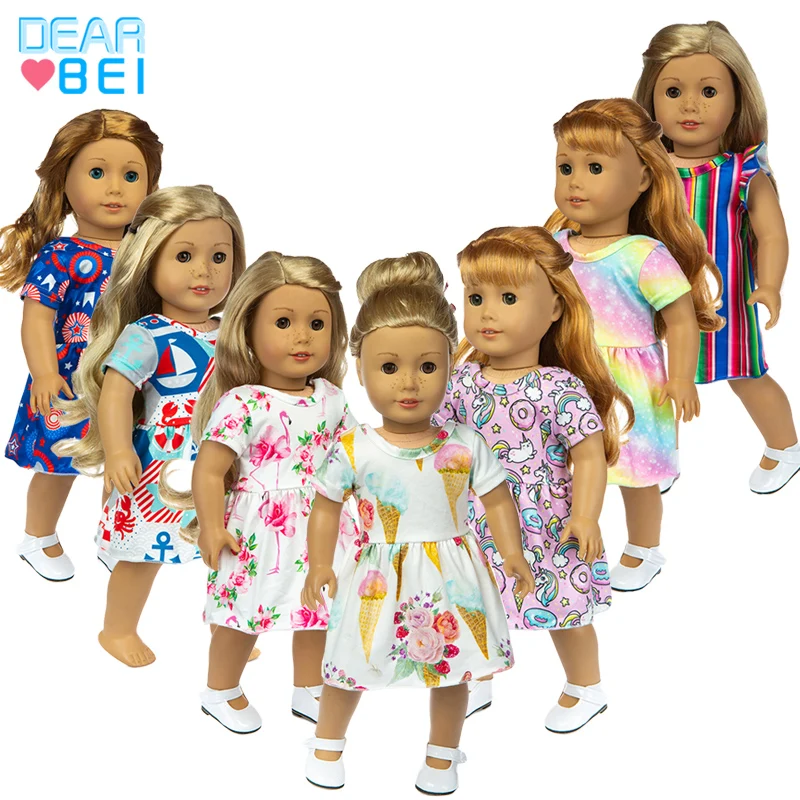 

Doll Clothes Accessories Fit 18 inch Born New Baby Star Unicorn Elk Ice Cream Line Clothes Suit For Baby Birthday Festival Gift