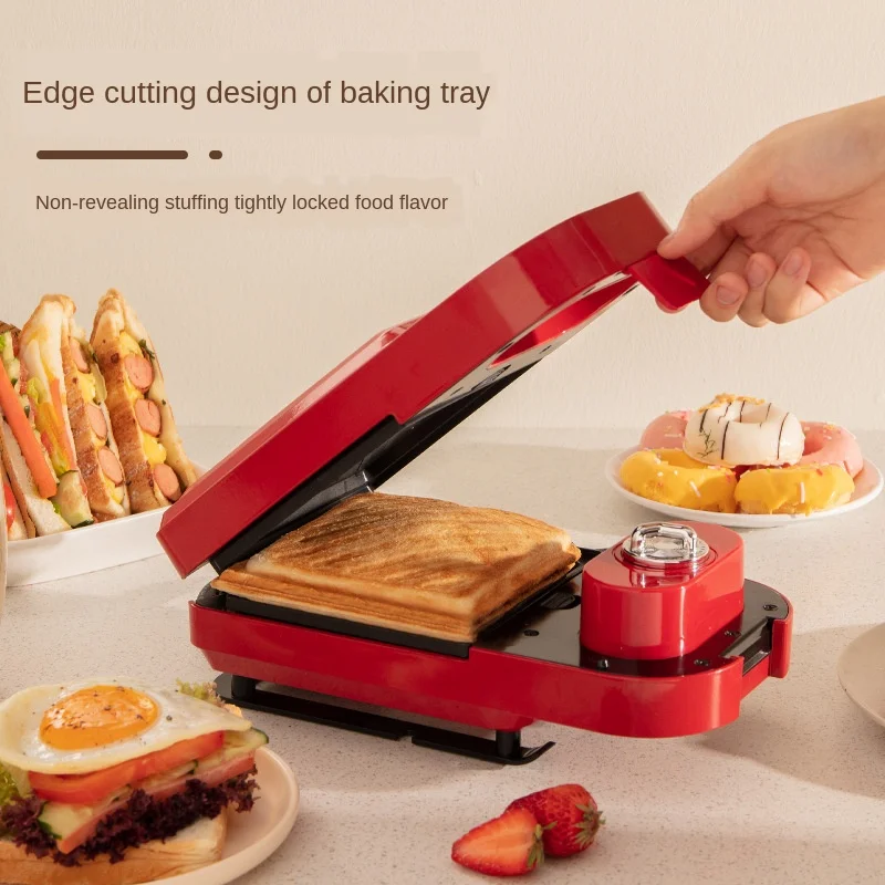 220V Sandwich Breakfast Machine Multi-Function Light Food Machine Bread Machine Waffle Douyin Net Re