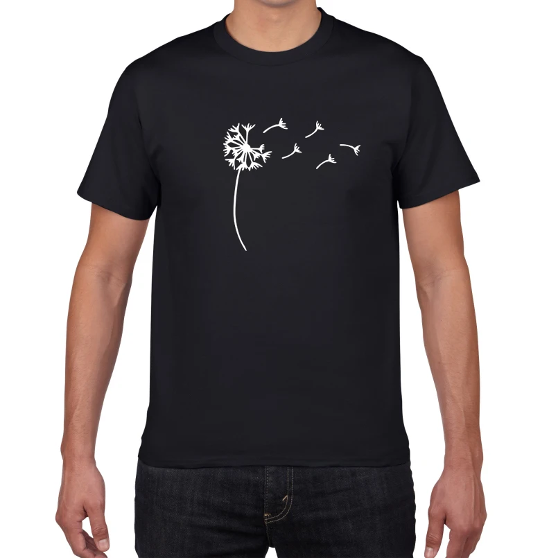 Dandelion graphic printted funny T Shirts men design plus size 100% cotton Shirt male Tee shirt homme clothes | Мужская одежда