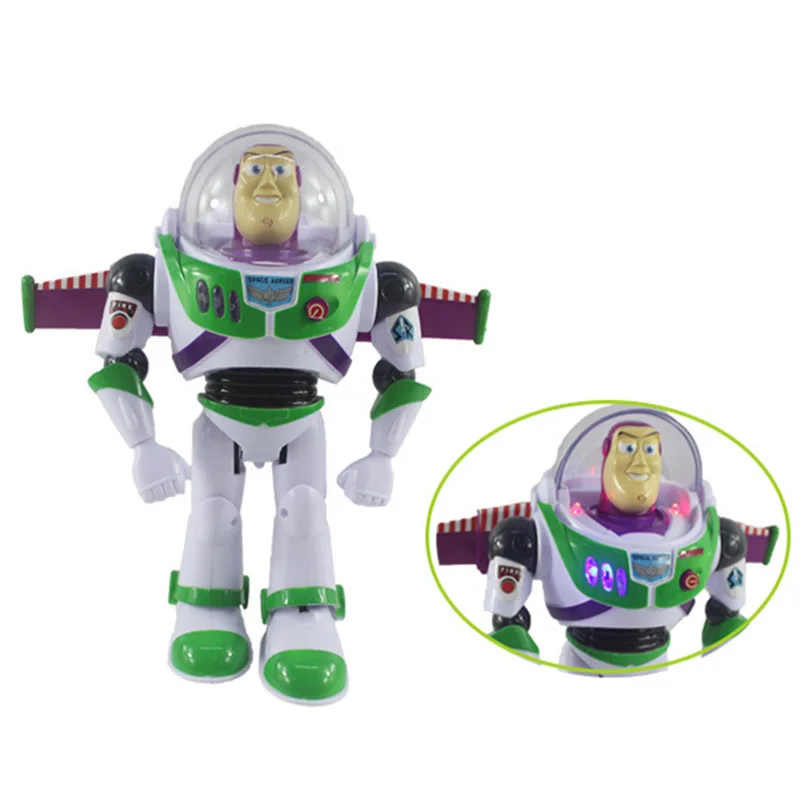 30cm Disney Toy Story 4 Buzz Lightyear PVC Action Figures Lights Voices Movable with Wings Toys for Children Birthday Gift 2D08