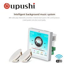 Oupushi Intelligent Small Wall Amplifier Touch Screen Bluetooths Wifi Connection With In Wall Ceiling Speaker