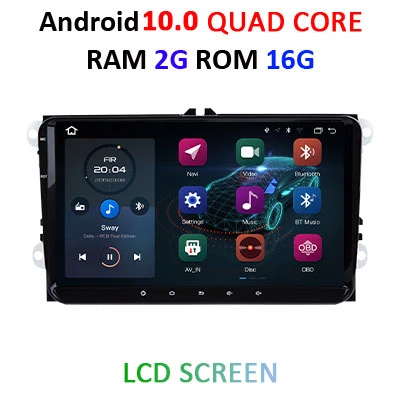 2G 16G LCD DSP ips " Android 10 2 din Автомобильный Радио без dvd gps для VW Skoda Octavia Гольф 5 6 touran passat B6 B7 jetta polo tiguan мультимедиа - Цвет: 2G 16G LCD