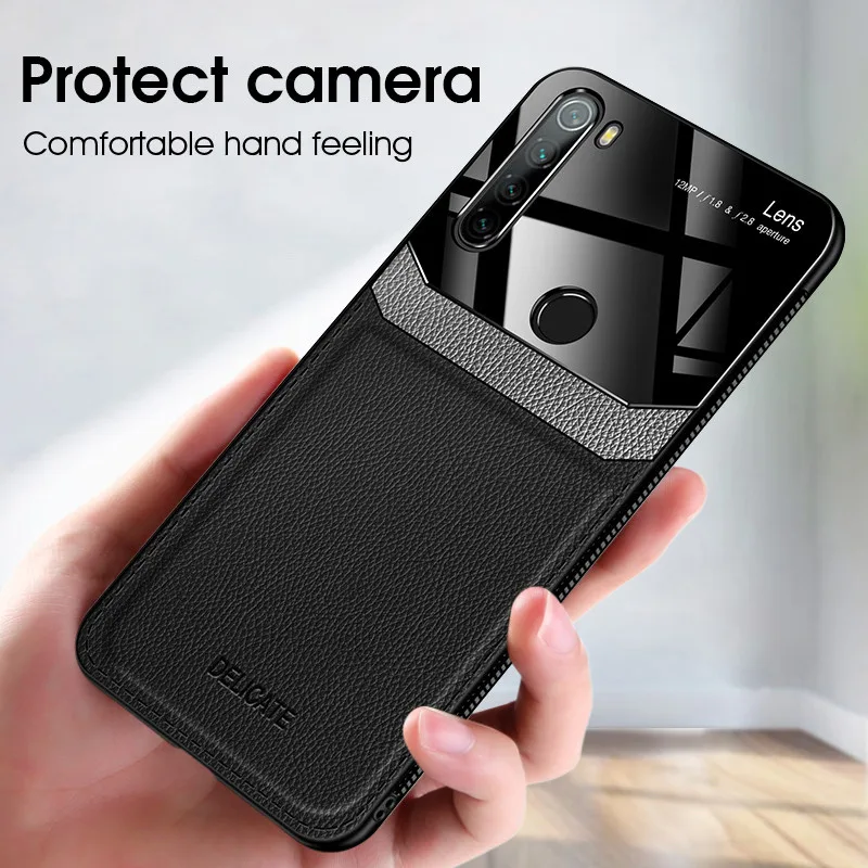 

Protector Camera Case For Xiaomi Redmi note 8T 8 Pro Mirror Leather Back Cover Case For Xiaomi Redmi note8T note8 Pro Retro Case