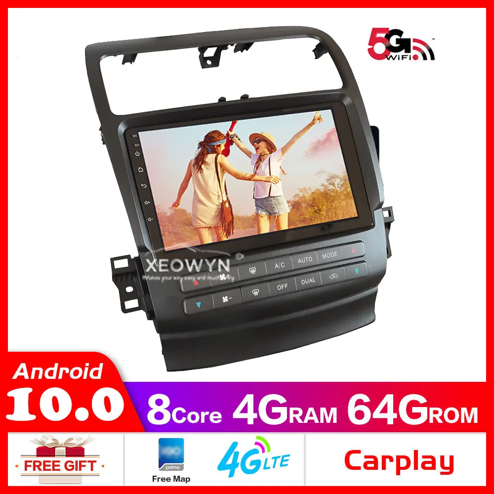 5G WIFI Octa core car android 10 For TSX 2004-2008 1024*600 Car radio GPS Navigation internal carplay