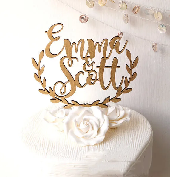 

Custom Acrylic Cake Topper Personalized Name Date Wood Toppers For Cakes Party Supplies Kids Birthday Wedding Party Decoration