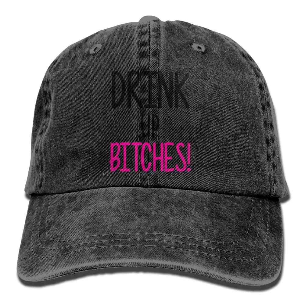 Drink Up Bitches Джинсовая Шляпа Strapback Hat Royalblue
