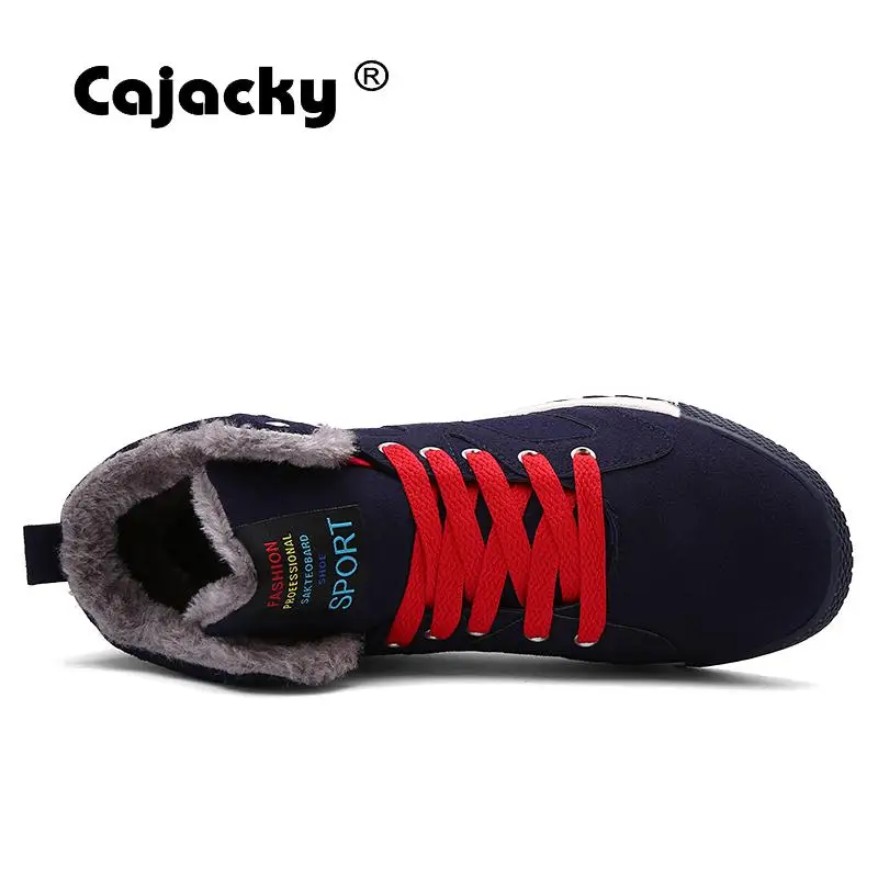 Cajacky/мужские зимние ботинки с плюшем; Зимние ботильоны; мужские модные высокие кроссовки; Прочные мужские ботинки на резиновой подошве; большие размеры 48-47
