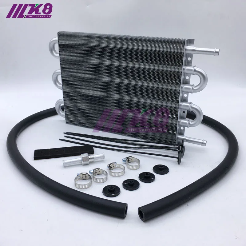 

6 Row UNIVERSAL 304.8X190.5X19.05 ALUMINUM REMOTE TRANSMISSION OIL COOLER /AUTO-MANUAL RADIATOR CONVERTER