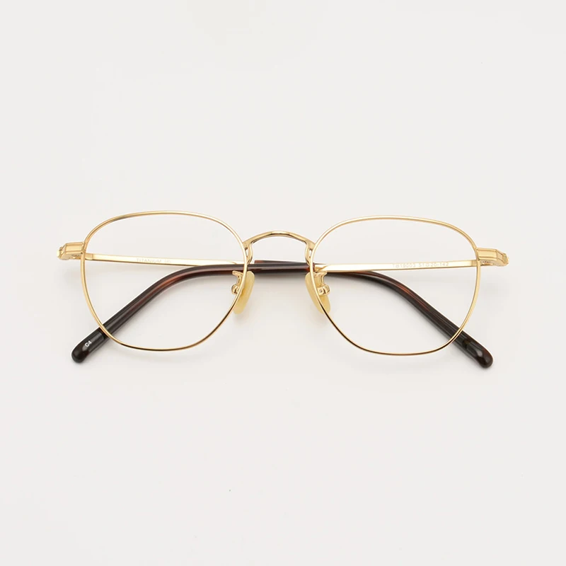 

Titanium Glasses Frame Men Vintage Optical Spectacle Frames Women Myopia Prescription Retro Clear Lens Eyeglasses Gold Eyewear