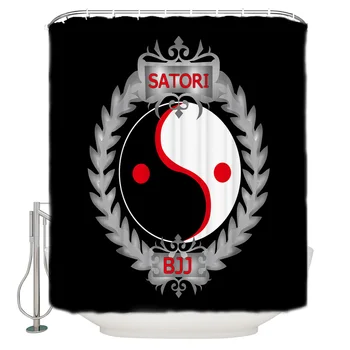 

Shower Curtain Waterproof Polyester Fabric Shower Curtain Chinese Eight Diagrams Tai Black Background
