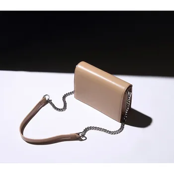

Leather Bag Women's 2020 New Style Small Square Cowhide Solid Color Shoulder Bag Simple Fashion Shoulder Bag