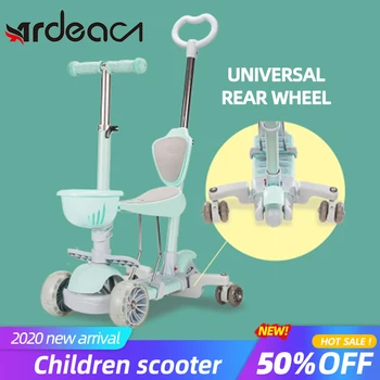 

ARDEA Kids Scooter 1-10 Ages Child electric Scooter Adjustable Boy Girl Ride flashing wheel folding Aluminum alloy skateboard